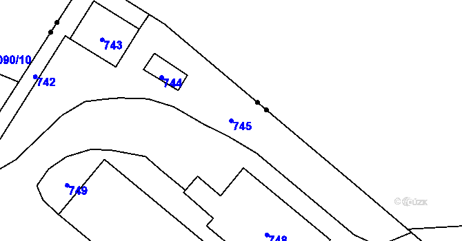 Parcela st. 745 v KÚ Jaktař, Katastrální mapa