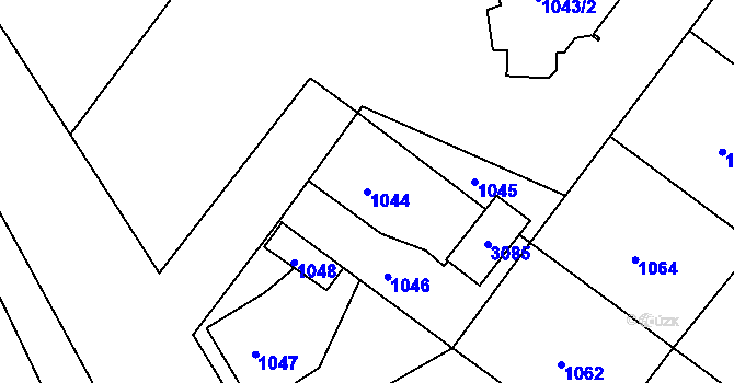 Parcela st. 1044 v KÚ Jaktař, Katastrální mapa