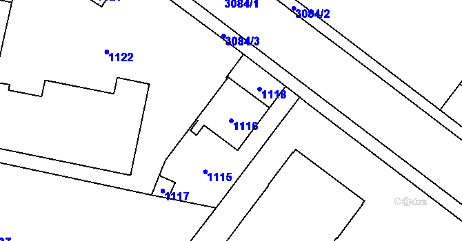 Parcela st. 1116 v KÚ Jaktař, Katastrální mapa