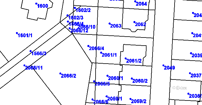 Parcela st. 2061/1 v KÚ Jaktař, Katastrální mapa