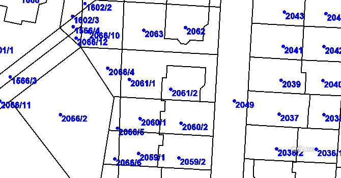 Parcela st. 2061/2 v KÚ Jaktař, Katastrální mapa