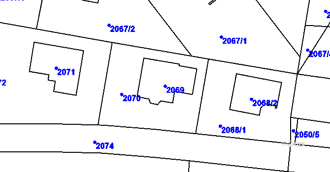 Parcela st. 2069 v KÚ Jaktař, Katastrální mapa