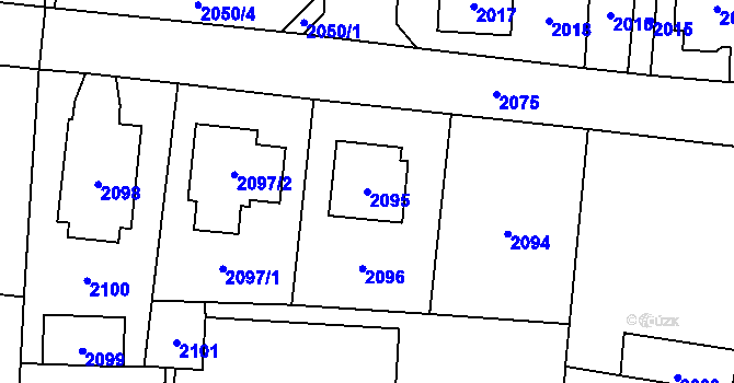 Parcela st. 2095 v KÚ Jaktař, Katastrální mapa
