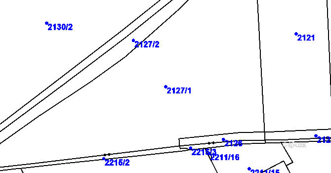 Parcela st. 2127/1 v KÚ Jaktař, Katastrální mapa