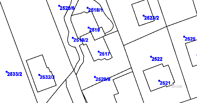 Parcela st. 2517 v KÚ Jaktař, Katastrální mapa