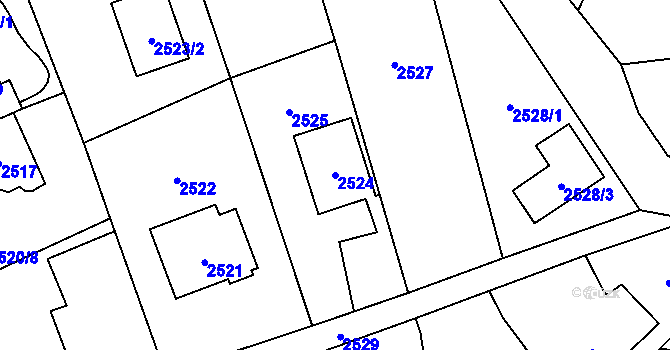 Parcela st. 2524 v KÚ Jaktař, Katastrální mapa