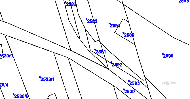 Parcela st. 2581 v KÚ Jaktař, Katastrální mapa