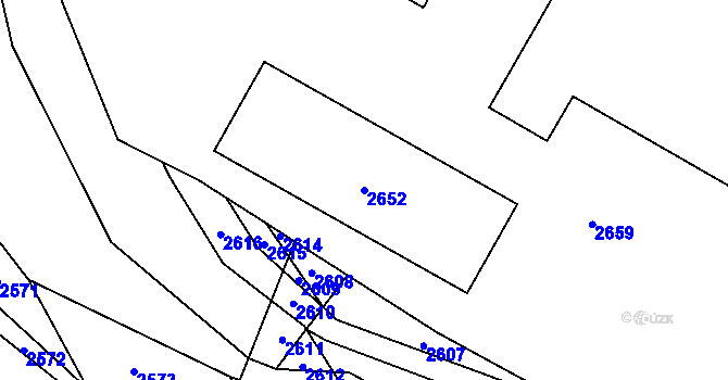 Parcela st. 2652 v KÚ Jaktař, Katastrální mapa