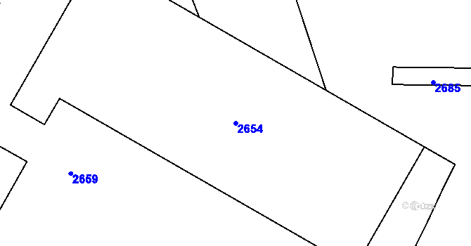 Parcela st. 2654 v KÚ Jaktař, Katastrální mapa
