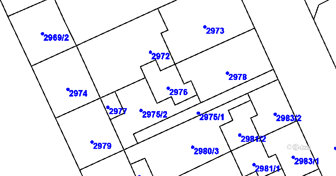 Parcela st. 2976 v KÚ Jaktař, Katastrální mapa