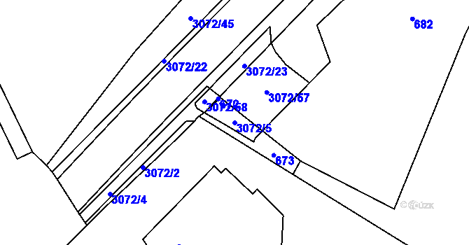 Parcela st. 3072/5 v KÚ Jaktař, Katastrální mapa