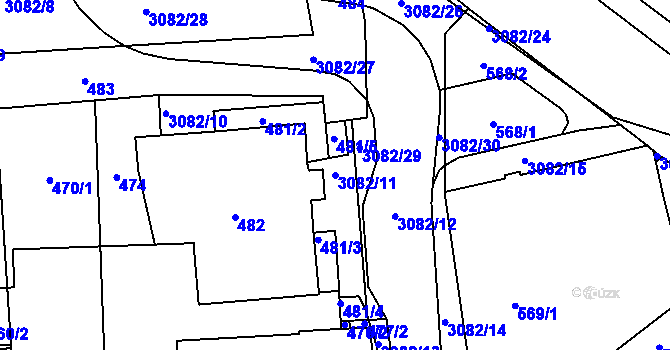 Parcela st. 3082/11 v KÚ Jaktař, Katastrální mapa