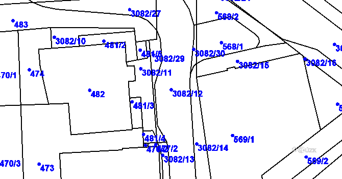 Parcela st. 3082/12 v KÚ Jaktař, Katastrální mapa