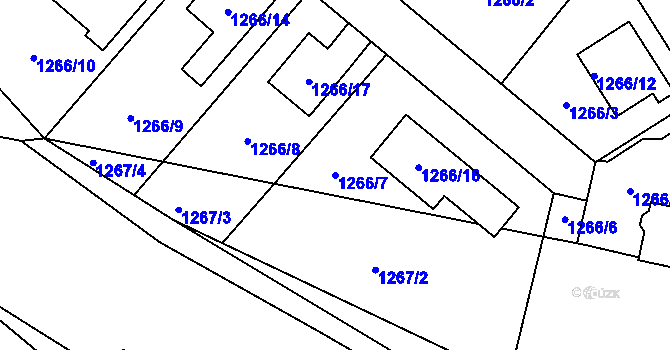 Parcela st. 1266/7 v KÚ Jaktař, Katastrální mapa