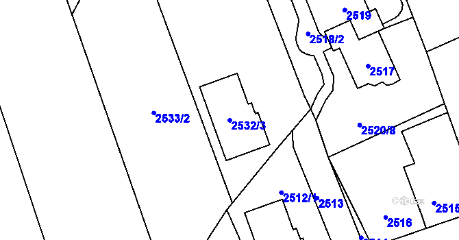 Parcela st. 2532/3 v KÚ Jaktař, Katastrální mapa