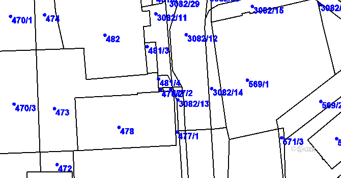Parcela st. 477/2 v KÚ Jaktař, Katastrální mapa