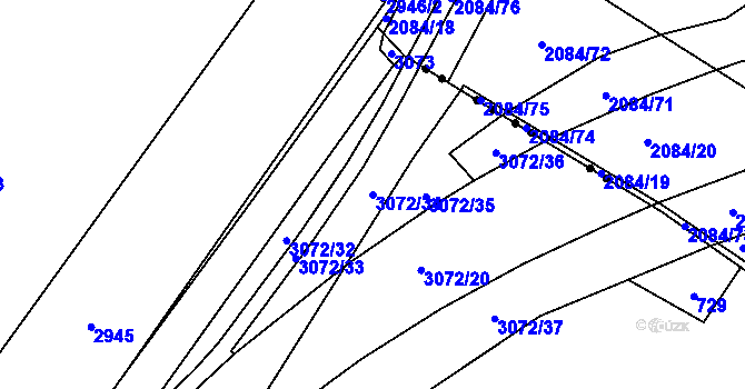 Parcela st. 3072/34 v KÚ Jaktař, Katastrální mapa
