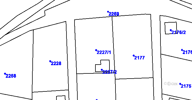 Parcela st. 2227/1 v KÚ Jaktař, Katastrální mapa