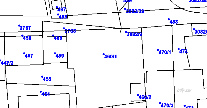 Parcela st. 460/1 v KÚ Jaktař, Katastrální mapa