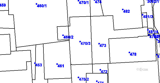Parcela st. 470/3 v KÚ Jaktař, Katastrální mapa