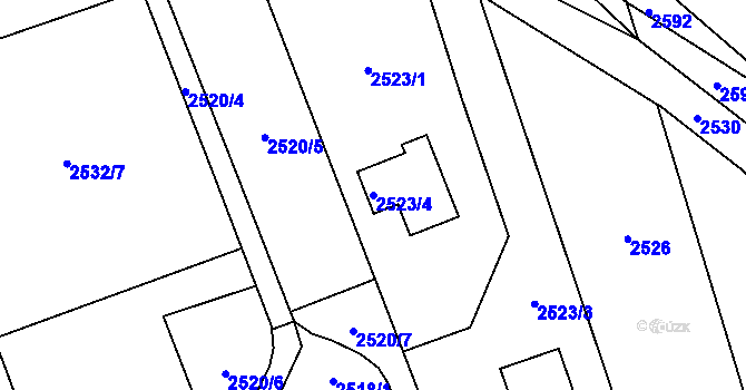 Parcela st. 2523/4 v KÚ Jaktař, Katastrální mapa