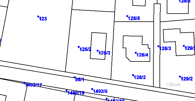 Parcela st. 125/3 v KÚ Jaktař, Katastrální mapa