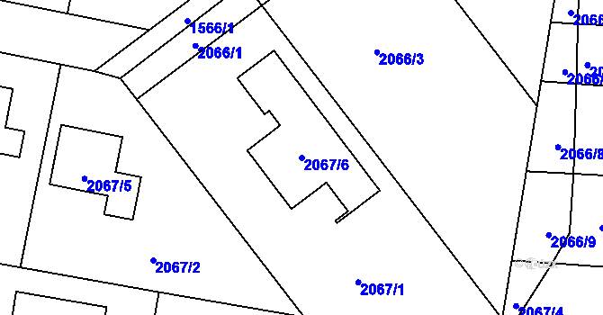 Parcela st. 2067/6 v KÚ Jaktař, Katastrální mapa