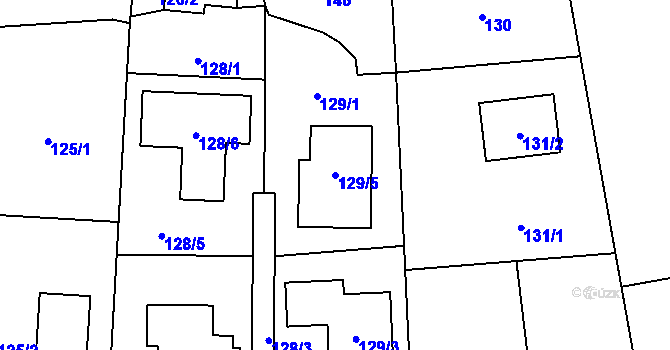 Parcela st. 129/5 v KÚ Jaktař, Katastrální mapa