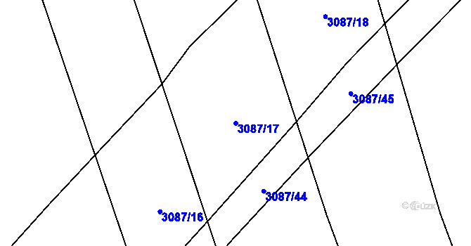 Parcela st. 3087/17 v KÚ Jaktař, Katastrální mapa