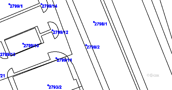 Parcela st. 2798/2 v KÚ Jaktař, Katastrální mapa
