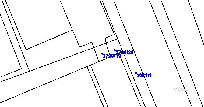 Parcela st. 2799/19 v KÚ Jaktař, Katastrální mapa