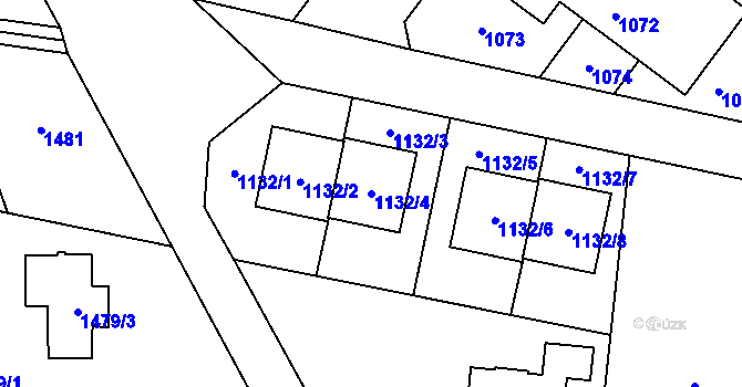Parcela st. 1132/4 v KÚ Jaktař, Katastrální mapa
