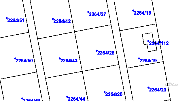 Parcela st. 2264/26 v KÚ Jaktař, Katastrální mapa
