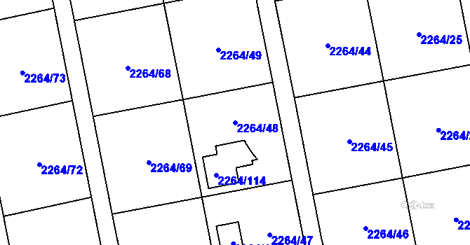 Parcela st. 2264/48 v KÚ Jaktař, Katastrální mapa