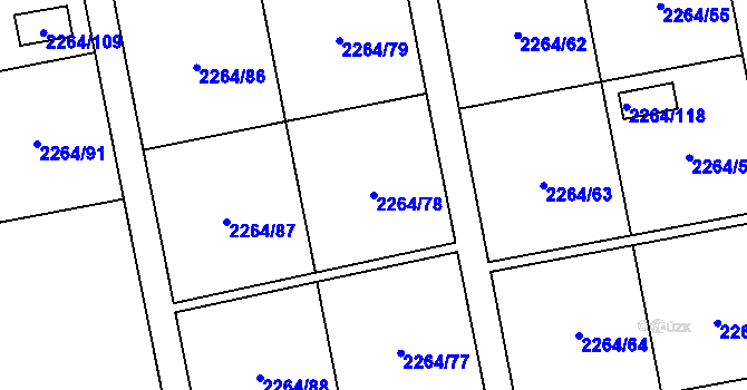 Parcela st. 2264/78 v KÚ Jaktař, Katastrální mapa