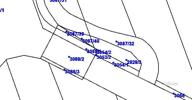 Parcela st. 3054/2 v KÚ Jaktař, Katastrální mapa