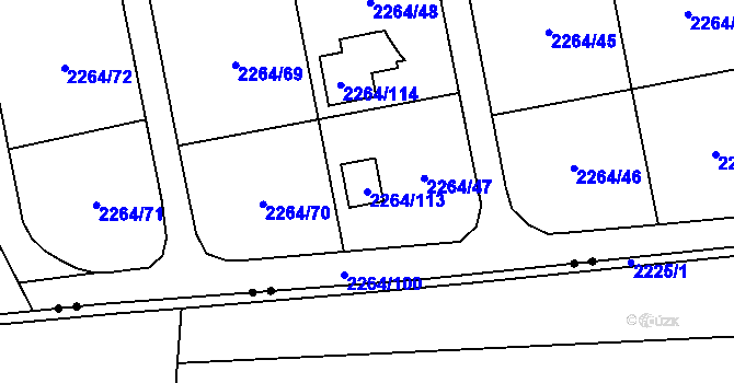 Parcela st. 2264/113 v KÚ Jaktař, Katastrální mapa