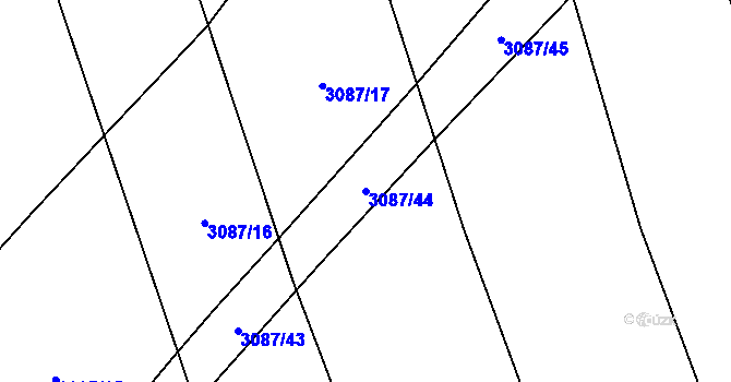 Parcela st. 3087/44 v KÚ Jaktař, Katastrální mapa
