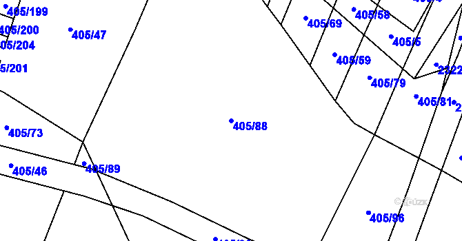 Parcela st. 405/88 v KÚ Kateřinky u Opavy, Katastrální mapa