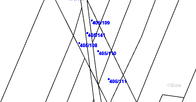 Parcela st. 405/110 v KÚ Kateřinky u Opavy, Katastrální mapa