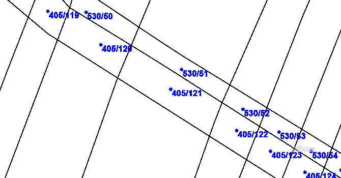 Parcela st. 405/121 v KÚ Kateřinky u Opavy, Katastrální mapa