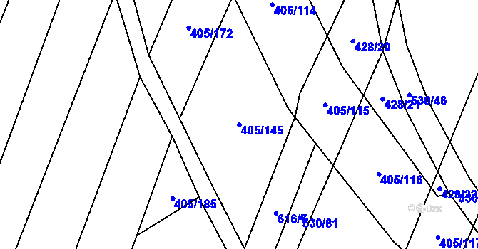Parcela st. 405/145 v KÚ Kateřinky u Opavy, Katastrální mapa