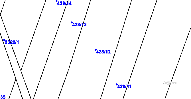 Parcela st. 428/12 v KÚ Kateřinky u Opavy, Katastrální mapa