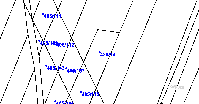 Parcela st. 428/19 v KÚ Kateřinky u Opavy, Katastrální mapa