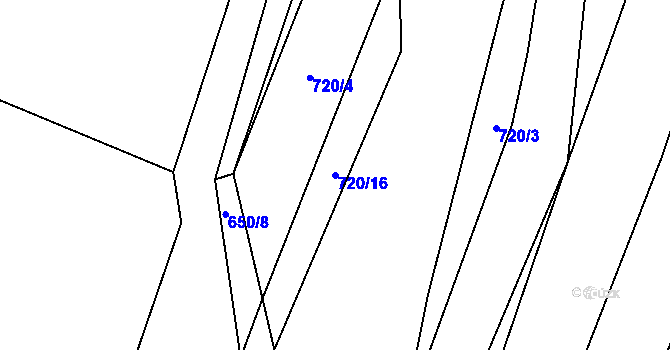 Parcela st. 720/16 v KÚ Kateřinky u Opavy, Katastrální mapa