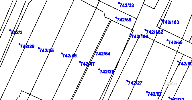 Parcela st. 742/64 v KÚ Kateřinky u Opavy, Katastrální mapa