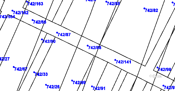 Parcela st. 742/88 v KÚ Kateřinky u Opavy, Katastrální mapa