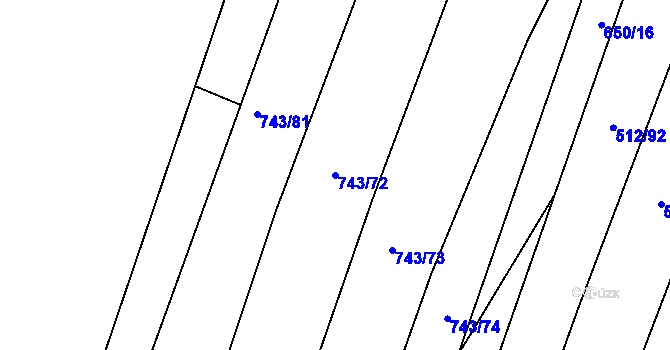 Parcela st. 743/72 v KÚ Kateřinky u Opavy, Katastrální mapa
