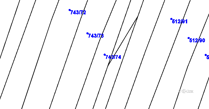 Parcela st. 743/74 v KÚ Kateřinky u Opavy, Katastrální mapa
