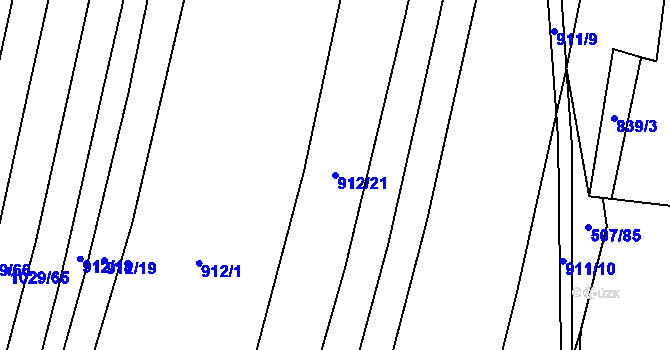 Parcela st. 912/21 v KÚ Kateřinky u Opavy, Katastrální mapa